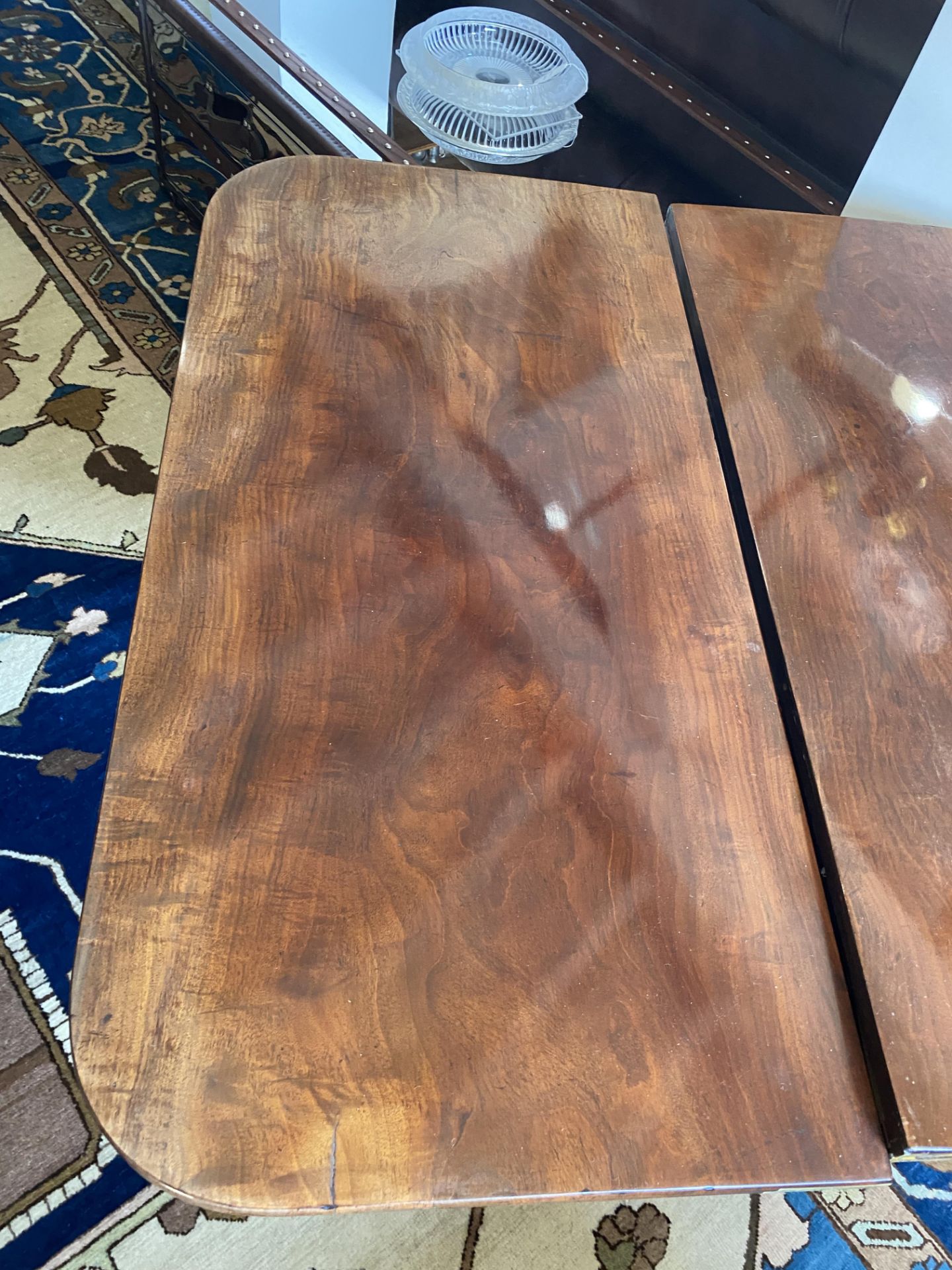 A pair of Regency mahogany and ebony line and dot inlaid card tables - Image 10 of 14