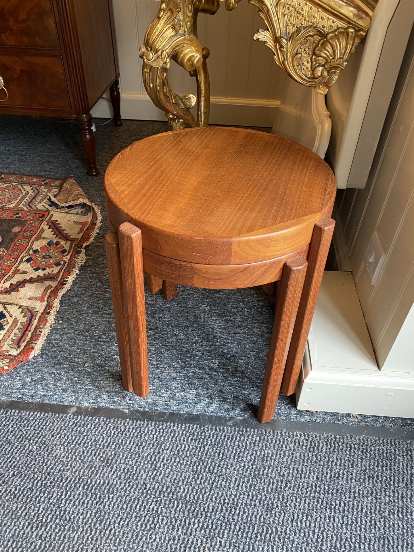 A pair of 1950's Danish teak occasional stacking tables by Møbelfabrikken Toften - Image 2 of 8