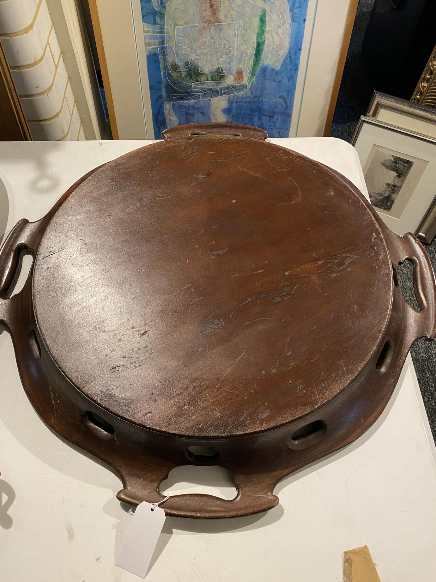 A George III style mahogany circular tray - Image 4 of 4