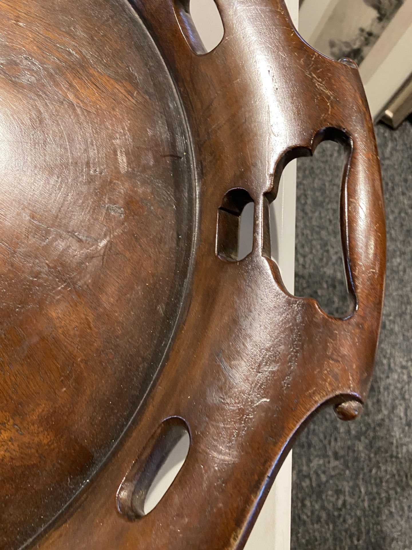 A George III style mahogany circular tray - Image 3 of 4