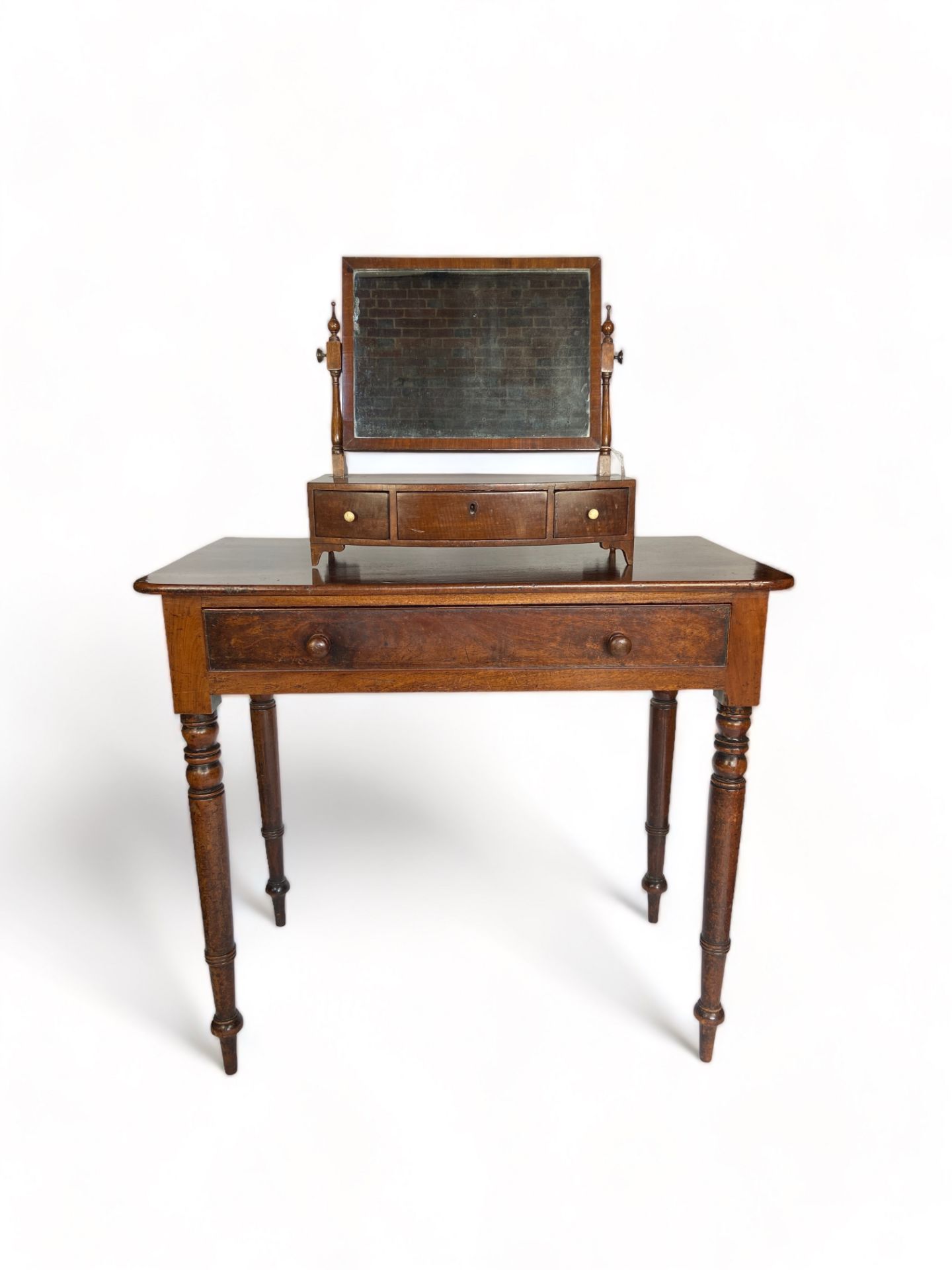 A Regency mahogany single drawer side table/dressing table together with a Regency mahogany dressing