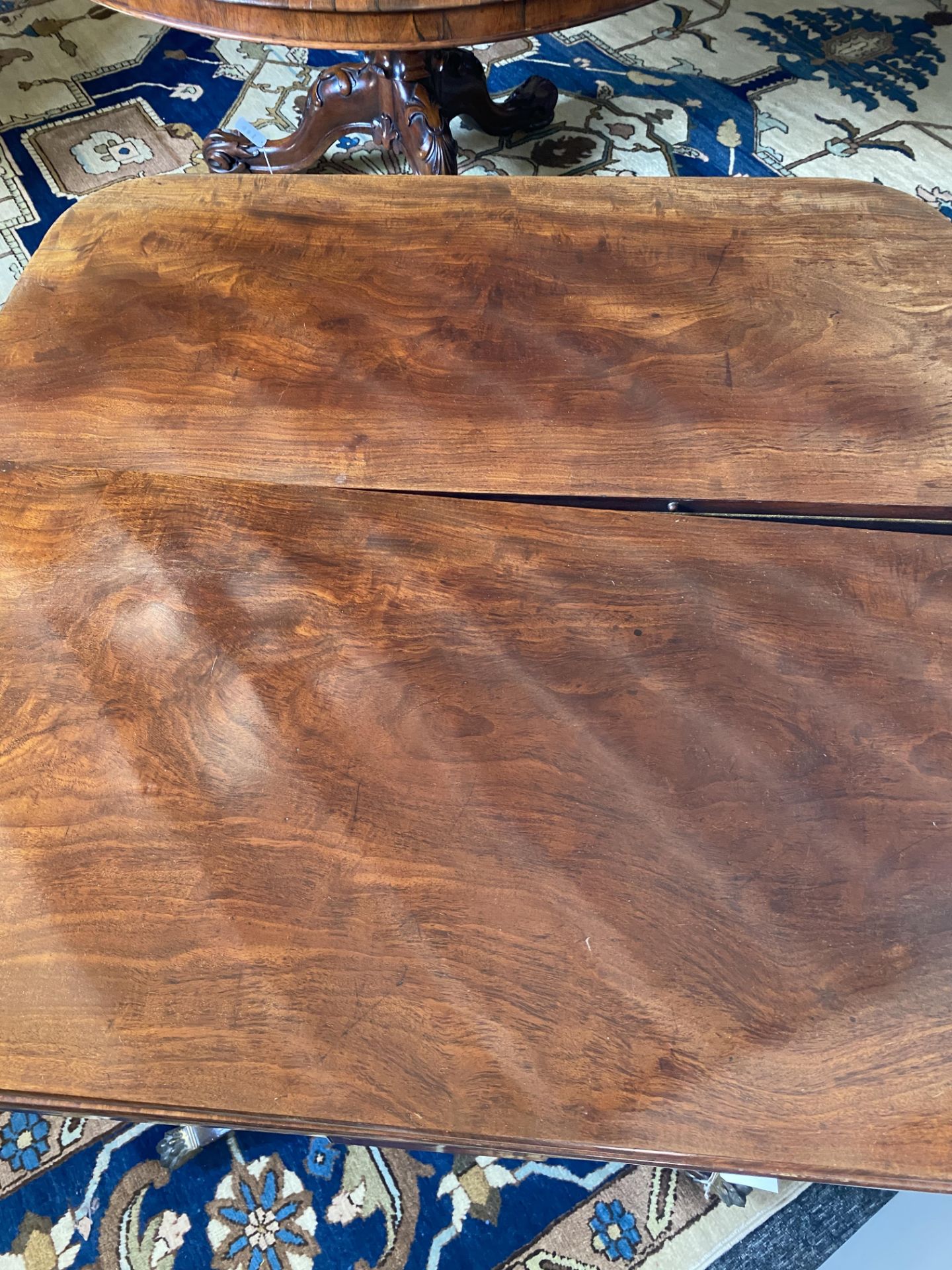 A pair of Regency mahogany and ebony line and dot inlaid card tables - Image 3 of 14