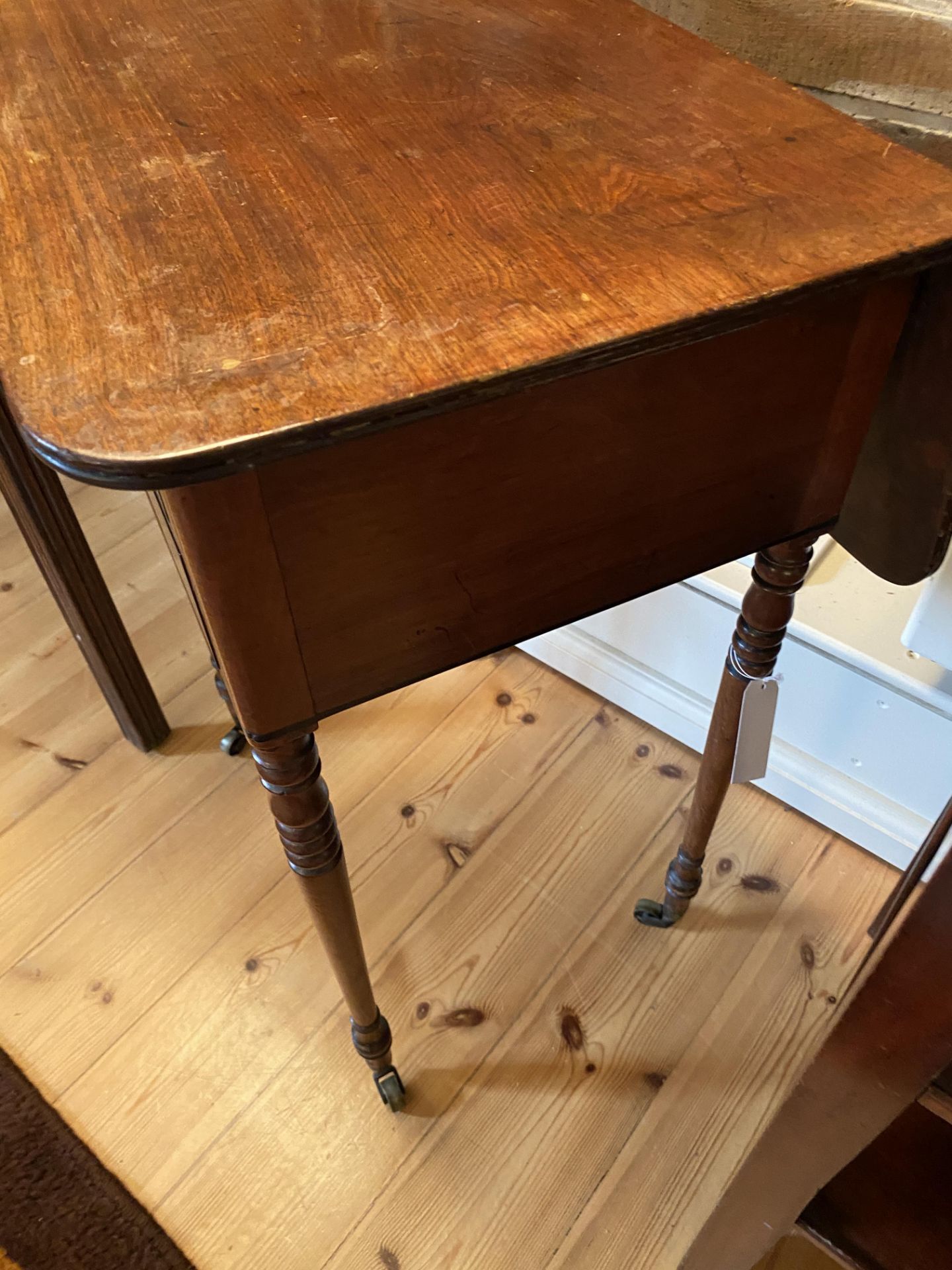 A Regency mahogany drop flap work table - Image 5 of 7