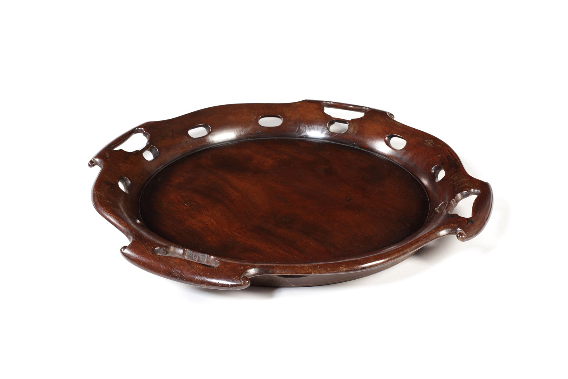 A George III style mahogany circular tray