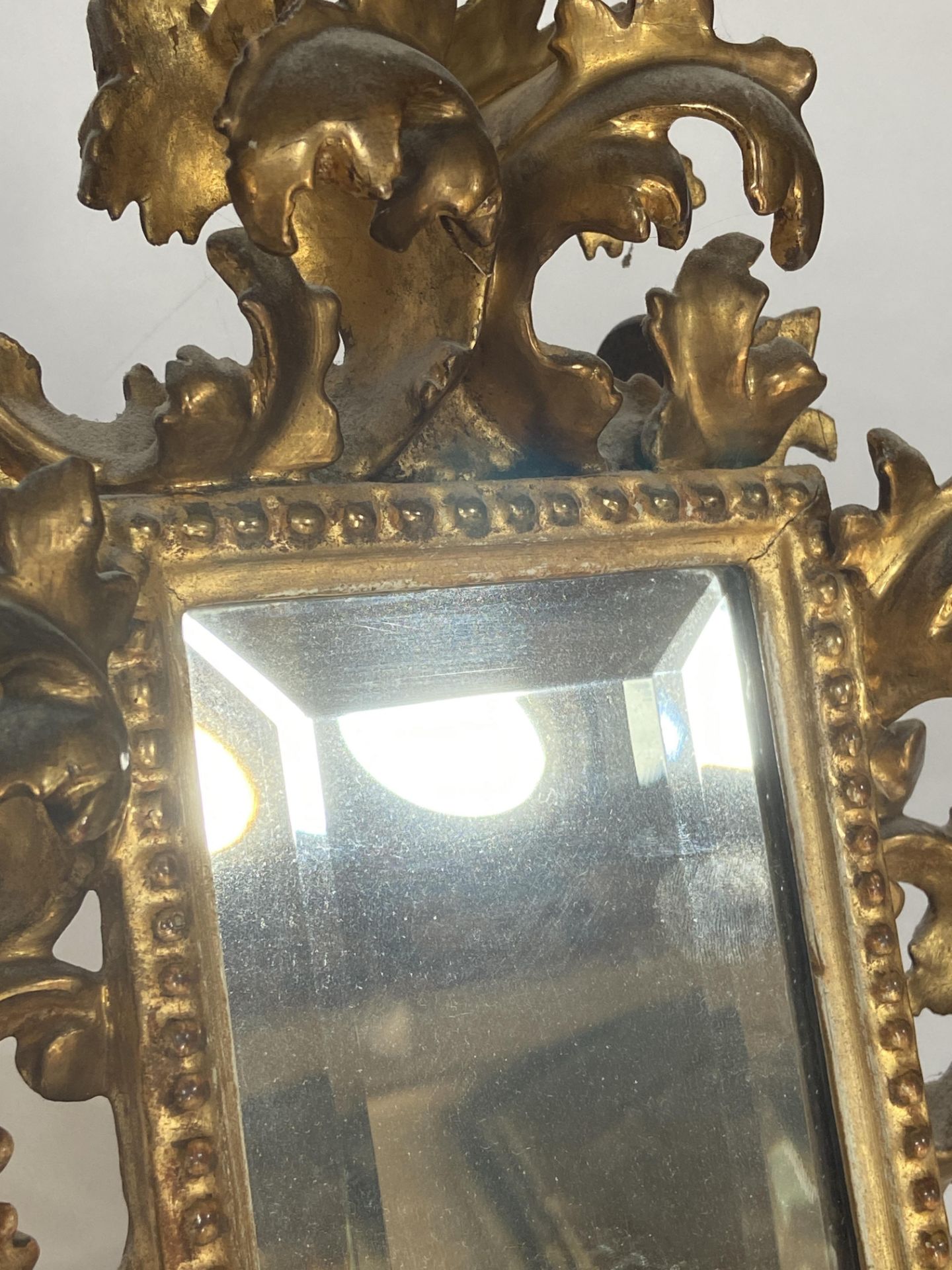 A small late 19th century Florentine carved giltwood mirror - Image 2 of 5