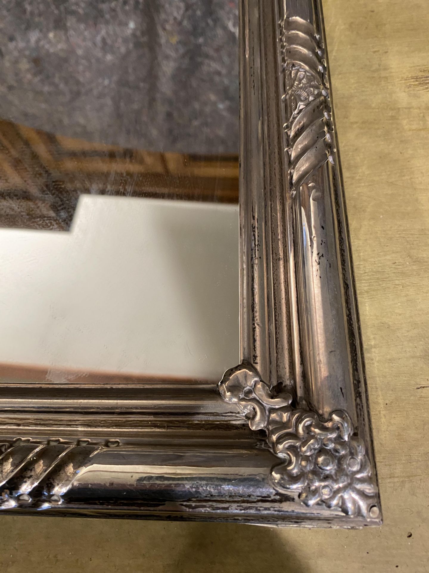 A French silver cased rectangular table easel mirror - Image 3 of 4