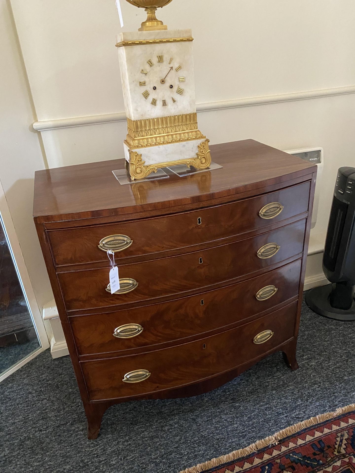 A small Regency mahogany bowfront chest - Image 13 of 22