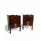 A matched pair of George III mahogany gentlemen's bedside commodes