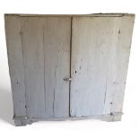 A large 19th century Continental white painted two door cupboard
