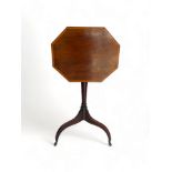 A late George III mahogany and satinwood banded occasional table