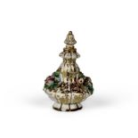 A 19th century Jacob Petit, Paris porcelain floral encrusted scent bottle