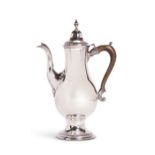 A George III neo-classical silver coffee pot by John Mitchison, Newcastle 1788
