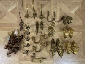 A group of 19th century and vintage curtain tie-backs Including seven pairs of 19th century gilt