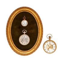 An early 20th century Swiss 14ct gold fob watch together with a modern ball watch and a modern half