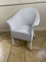 Three white Lloyd Loom weave bergere armchairs by Vincent Sheppard