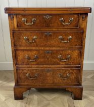 A George I style burr yew inlaid bachelors chest