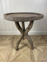 A rustic root table