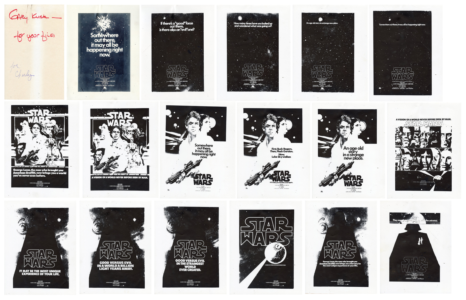 STAR WARS: A NEW HOPE (1977) - Charles Lippincott Collection: Set of 17 Poster Concept Prints