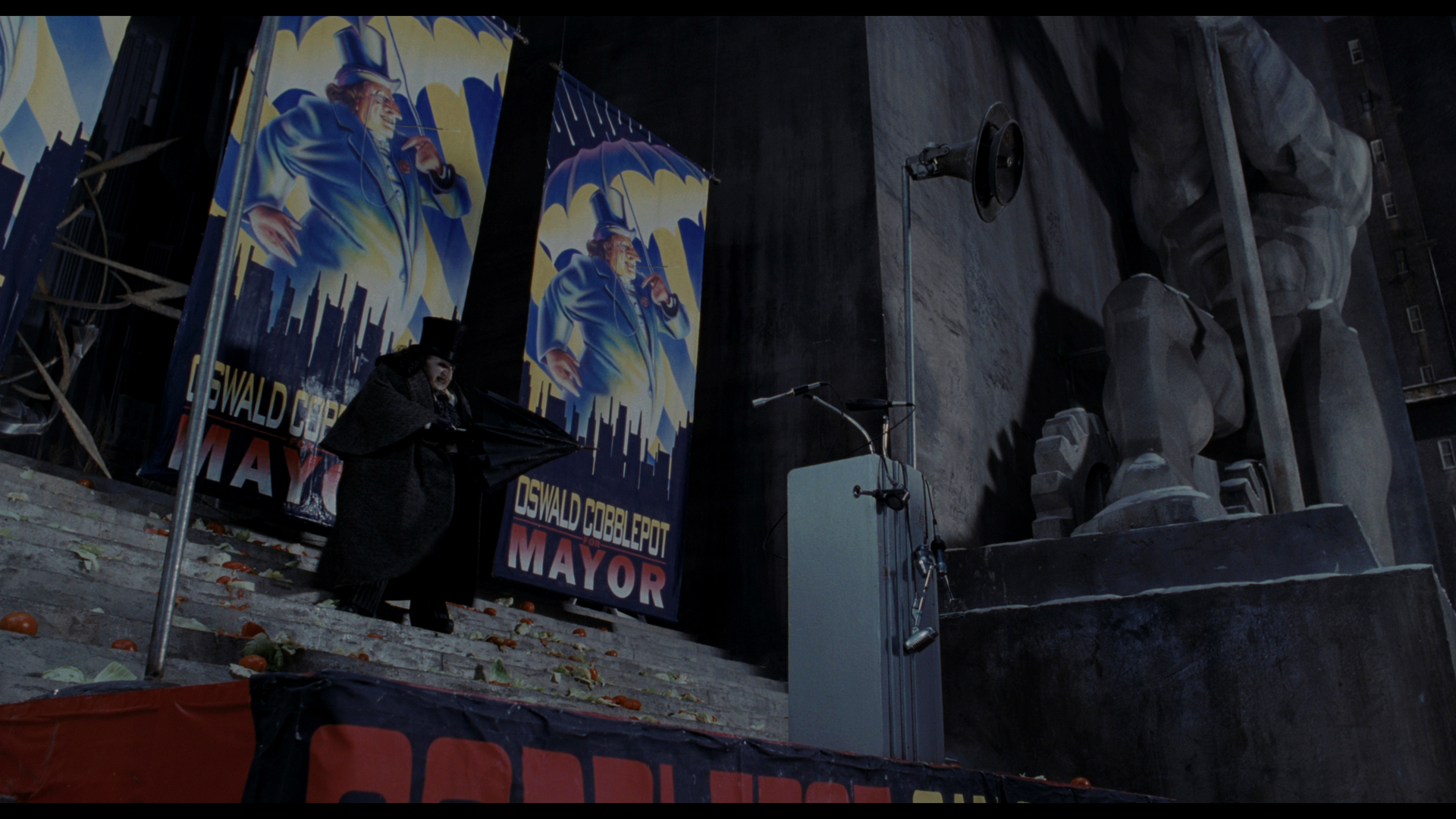 BATMAN RETURNS (1992) - Large Screen-Matched Hand-Painted Oswald Cobblepot (Danny DeVito) Campaign B - Image 16 of 16