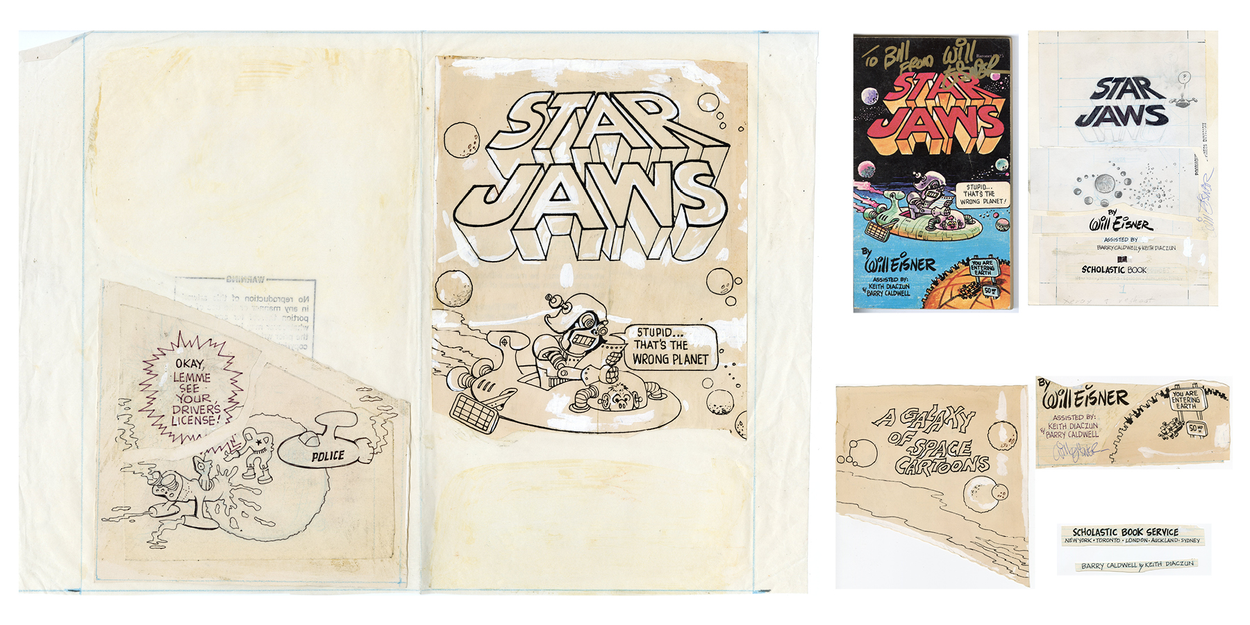 STAR JAWS (1978) - William Plumb Collection: Pair of Hand-Drawn Will Eisner Cover Artworks with Auto