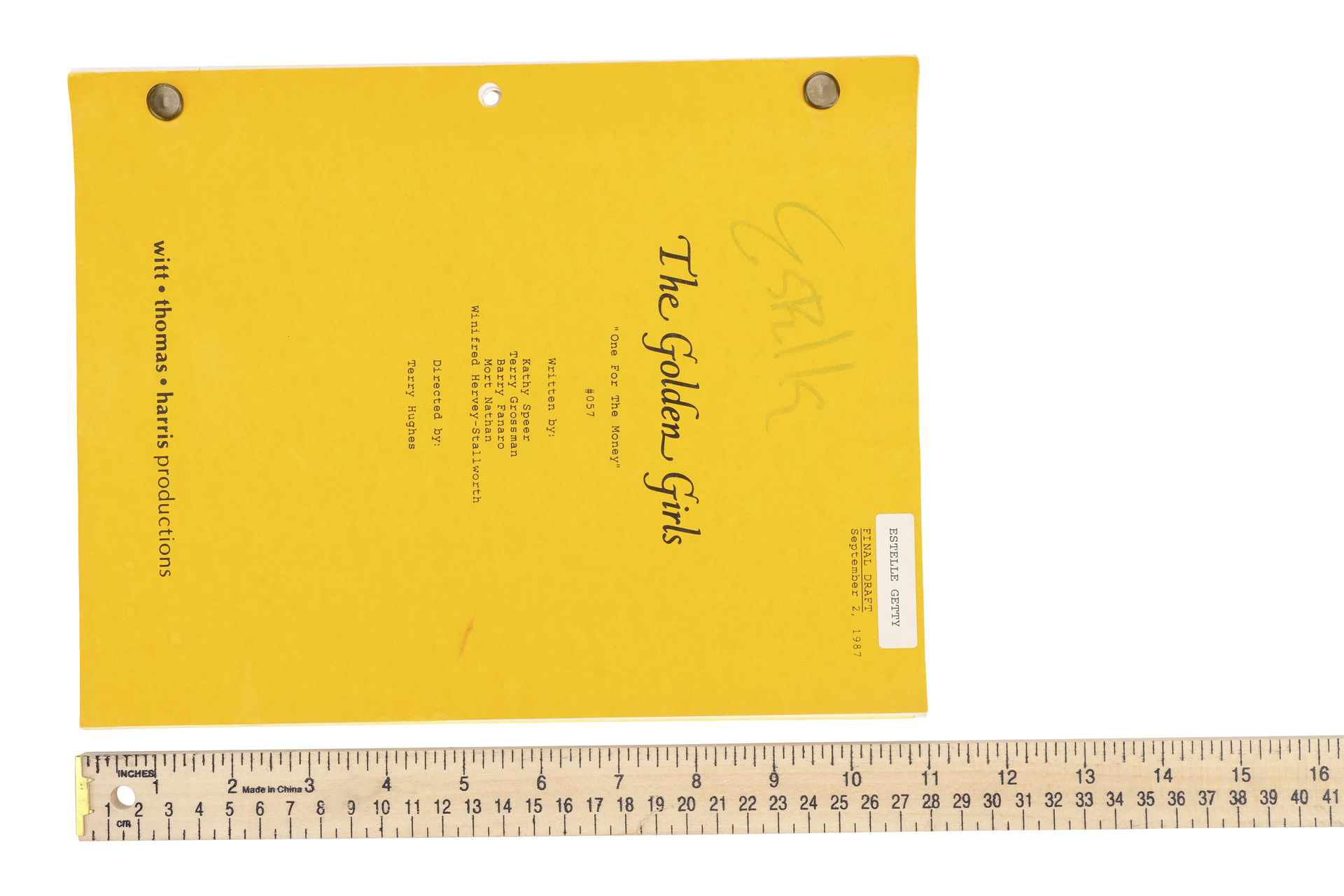 THE GOLDEN GIRLS (T.V. SERIES, 1985 - 1992) - Set of Three Estelle Getty-Autographed Scripts with St - Image 6 of 6