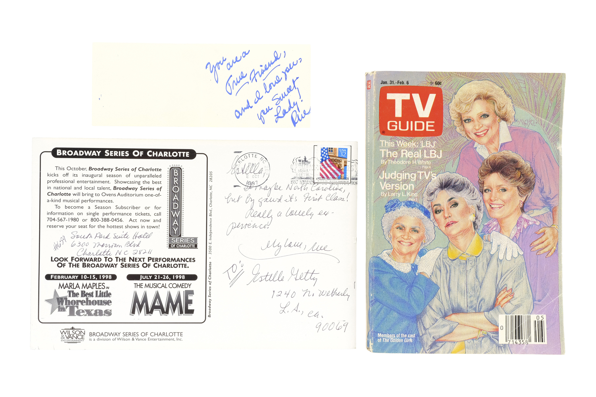 THE GOLDEN GIRLS (T.V. SERIES, 1985 - 1992) - Rue McClanahan's Wedding Invitation and Mail with TV G - Image 4 of 13
