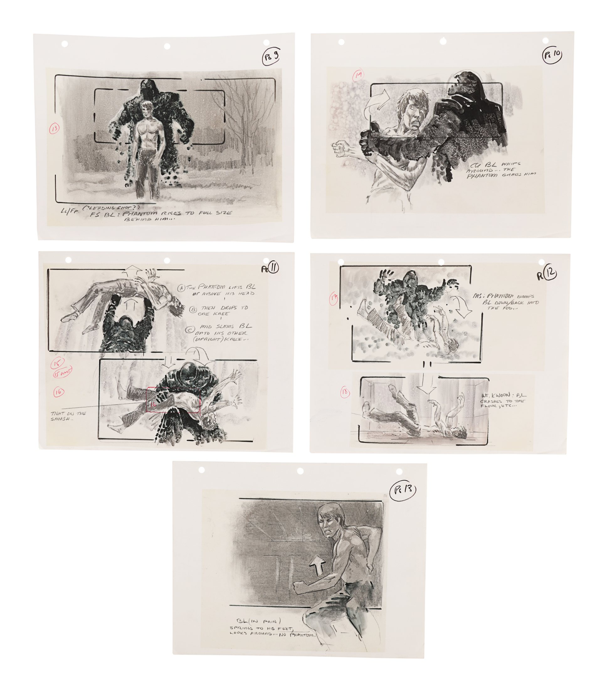 DRAGON: THE BRUCE LEE STORY (1993) - Hand-drawn Storyboards - Image 4 of 4