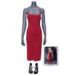 BATTLESTAR GALACTICA (T.V. SERIES, 2004 - 2010) - Number Six's (Tricia Helfer) Red Dress Costume