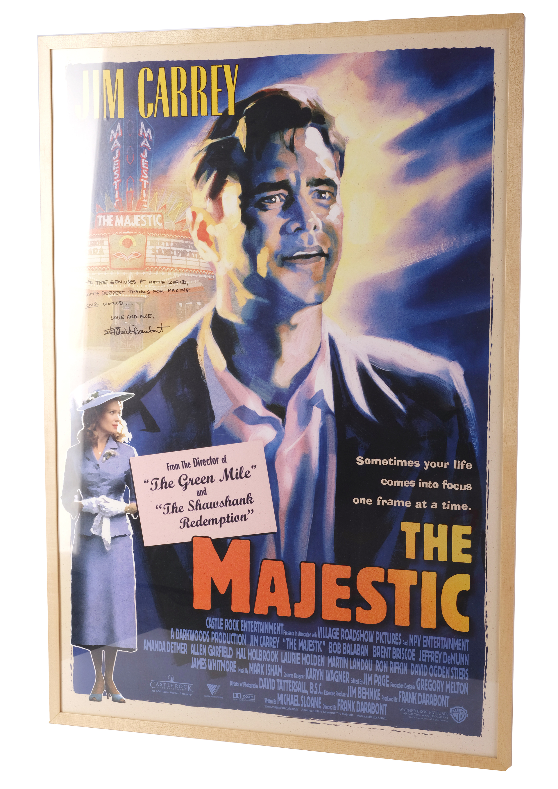 THE MAJESTIC (2001) - Framed Frank Darabont-Autographed One-Sheet - Image 2 of 4