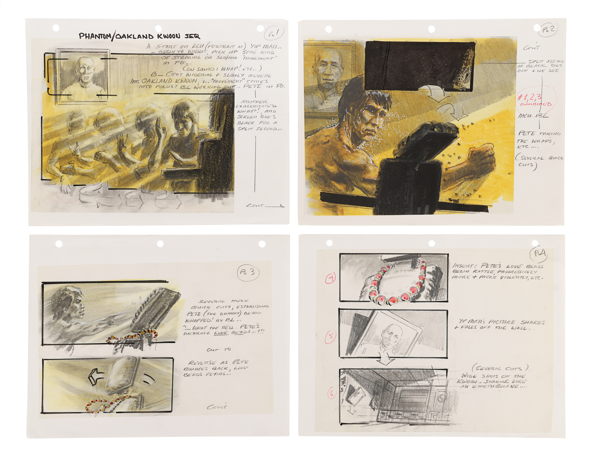 DRAGON: THE BRUCE LEE STORY (1993) - Hand-drawn Storyboards - Image 2 of 4