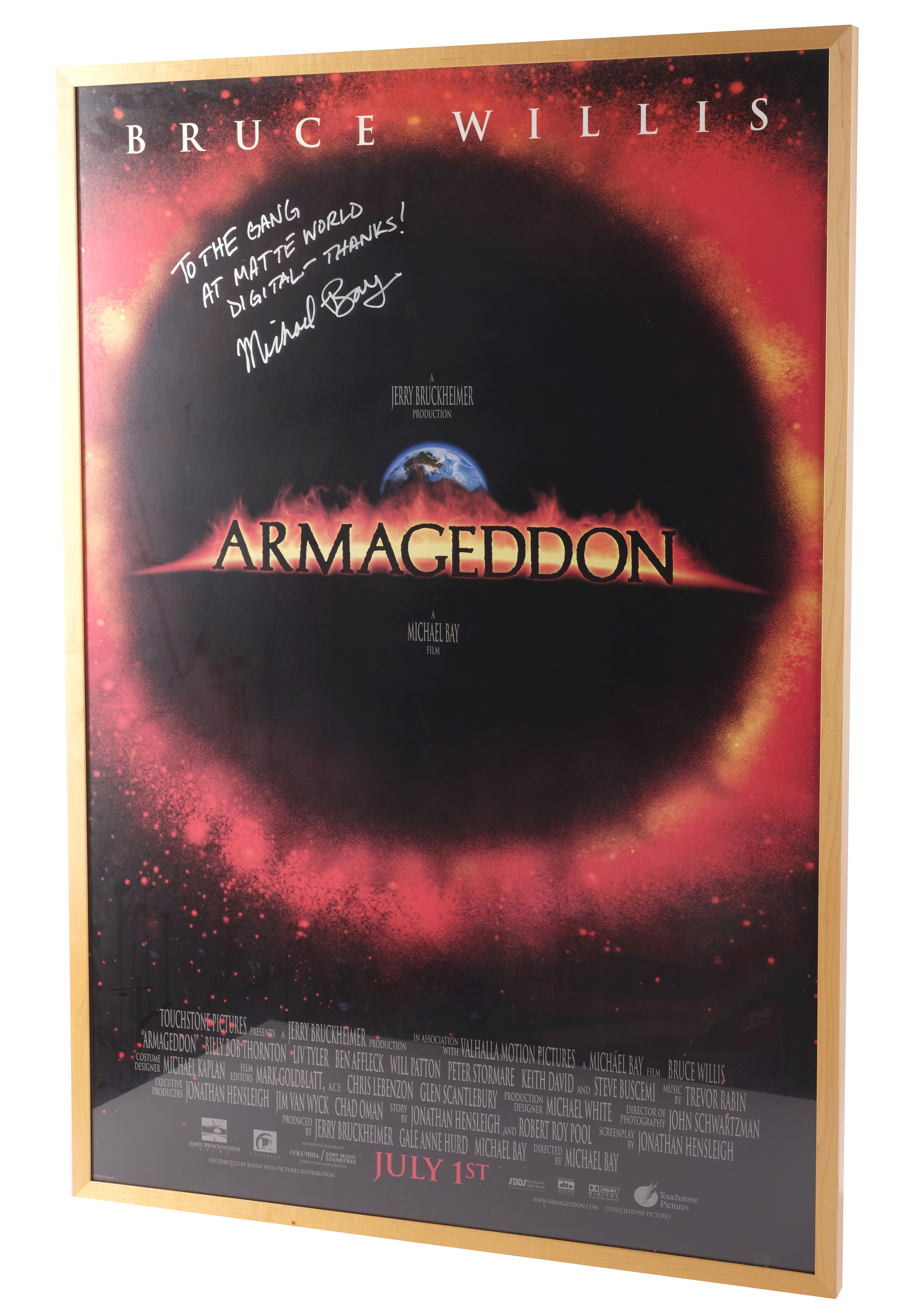 ARMAGEDDON (1998) - Framed Michael Bay-Autographed One-Sheet - Image 2 of 4