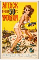 ATTACK OF THE 50 FOOT WOMAN - One-Sheet (27" X 40"); Fine+ on Linen
