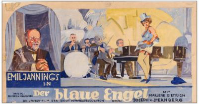 THE BLUE ANGEL - Handpainted German Illustration (25" x 13.25"); Very Fine