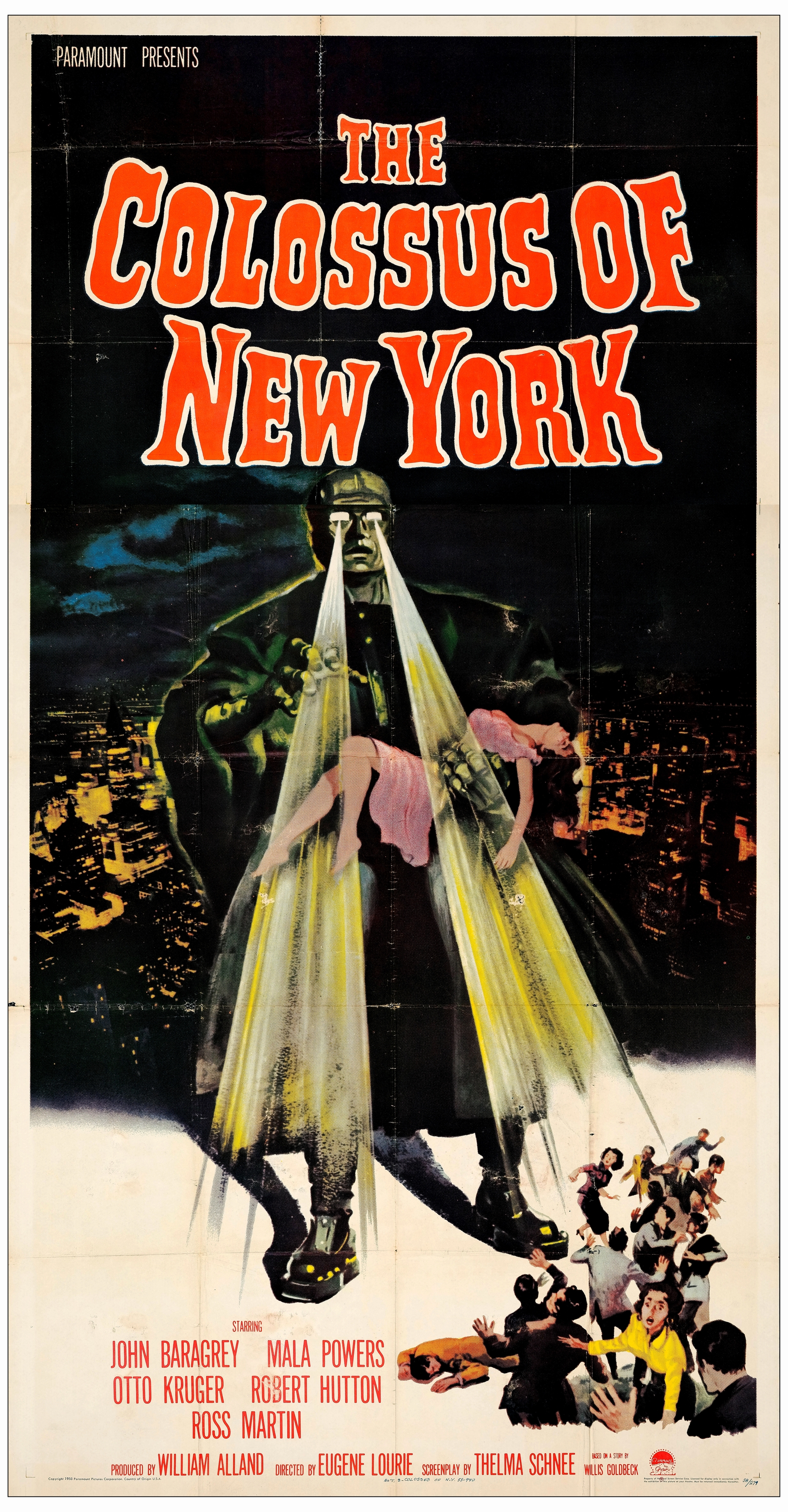 THE COLOSSUS OF NEW YORK - Three Sheet (41" x 78"); Fine- Folded