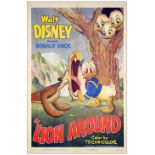 DONALD DUCK IN LION AROUND - One-Sheet (27" x 41"); Very Fine- Folded