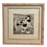 Disney: Framed Screen Print of Mickey Mouse in Steamboat Willie, 36 x 36cm Frame