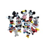 Disney: Collection of 12 Ceramic & 1 Glass Figures of Mickey & Minnie Mouse, Examples by Schmid &