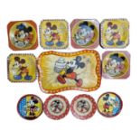 Disney: Vintage Tin Plate Mickey Mouse Childs Plate Set