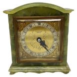 A Mid 20th Century Green Onyx Mantle Timepiece