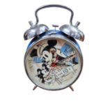 Disney: Rare Undocumented Vintage Mickey Mouse Alarm Clock with Blue Plastic Case, Made in Shanghai,