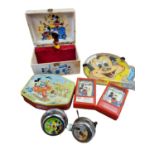 Disney: A Small Collection of Vintage Mickey Mouse items to include Bike Bells, Musical Box,