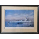 Large Signed Limited Edition Print of "Nellie" - The H.M.S. Nelson Warship traversing the Suez