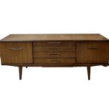 Mid-Century Sideboard of 4 Drawers & 2 Cupboards, Cutlery Tray to the top drawer