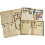 4 Vintage Stamp Albums Containing Various Postage Stamps from Around the World