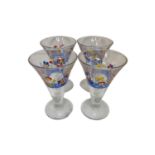 Disney: Set of 4 Children's Ice Cream Glasses Decorated with Disney Characters