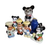 Disney: Small Group of Vintage Ceramic Mickey & Minnie Mouse Style Figurines