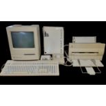 Retro Apple Macintosh Classic II Computer Full Setup Including Discs, Manuals, Printer etc Powers on