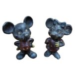 Disney: Rare Vintage Cast Metal Mickey & Minnie Mouse (3" Tall)