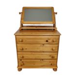 Bellamy Ducal Pine 4 Drawer Dresser Chest & Mirror, High Quality Wax & Finish