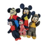 Disney: Group of Semco & Pedigree Vintage Mickey Soft Toys & Semco Minnie Mouse